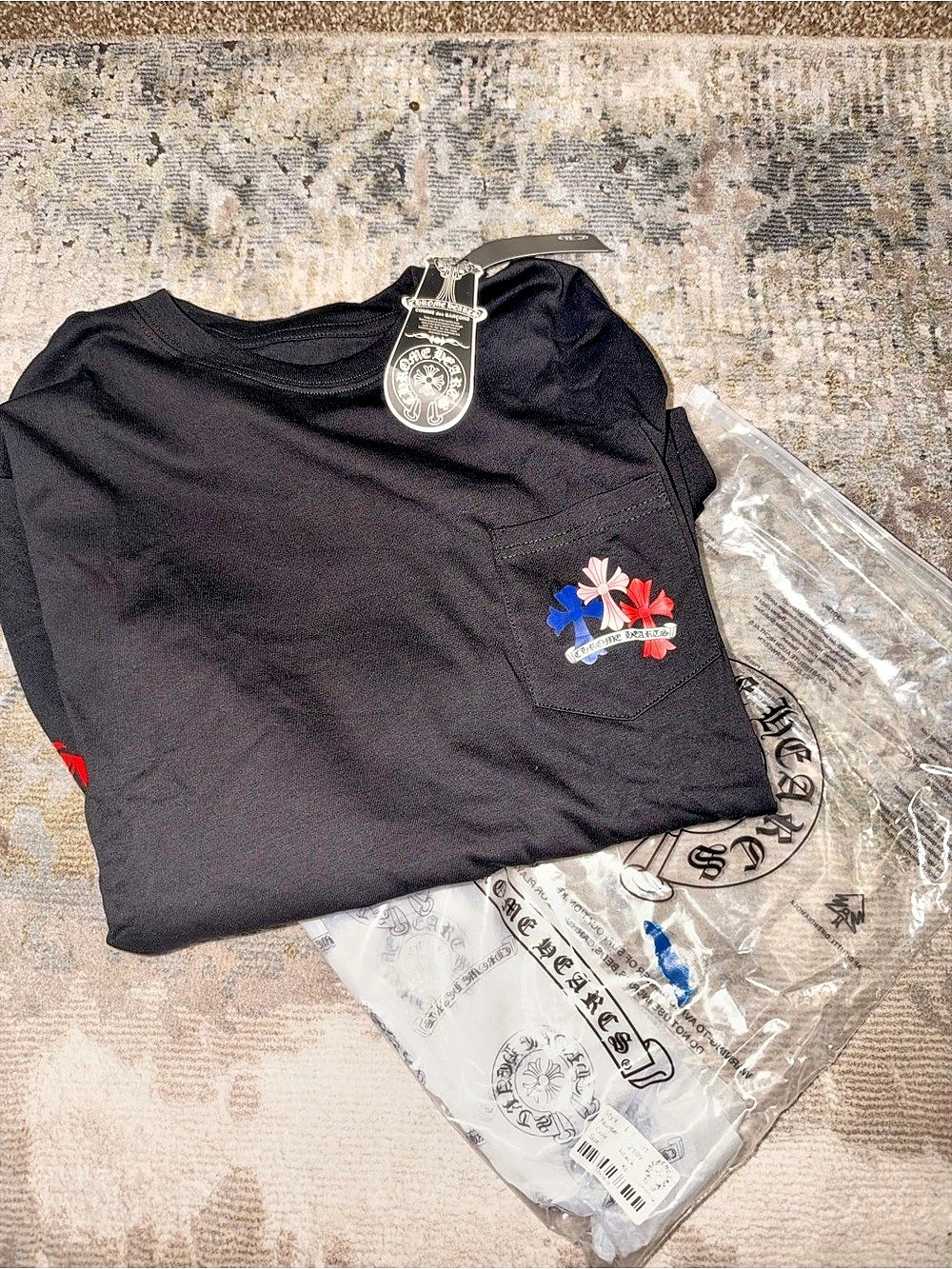 Chrome Hearts Multi-Color Cross Long Sleeve T-Shirt Black